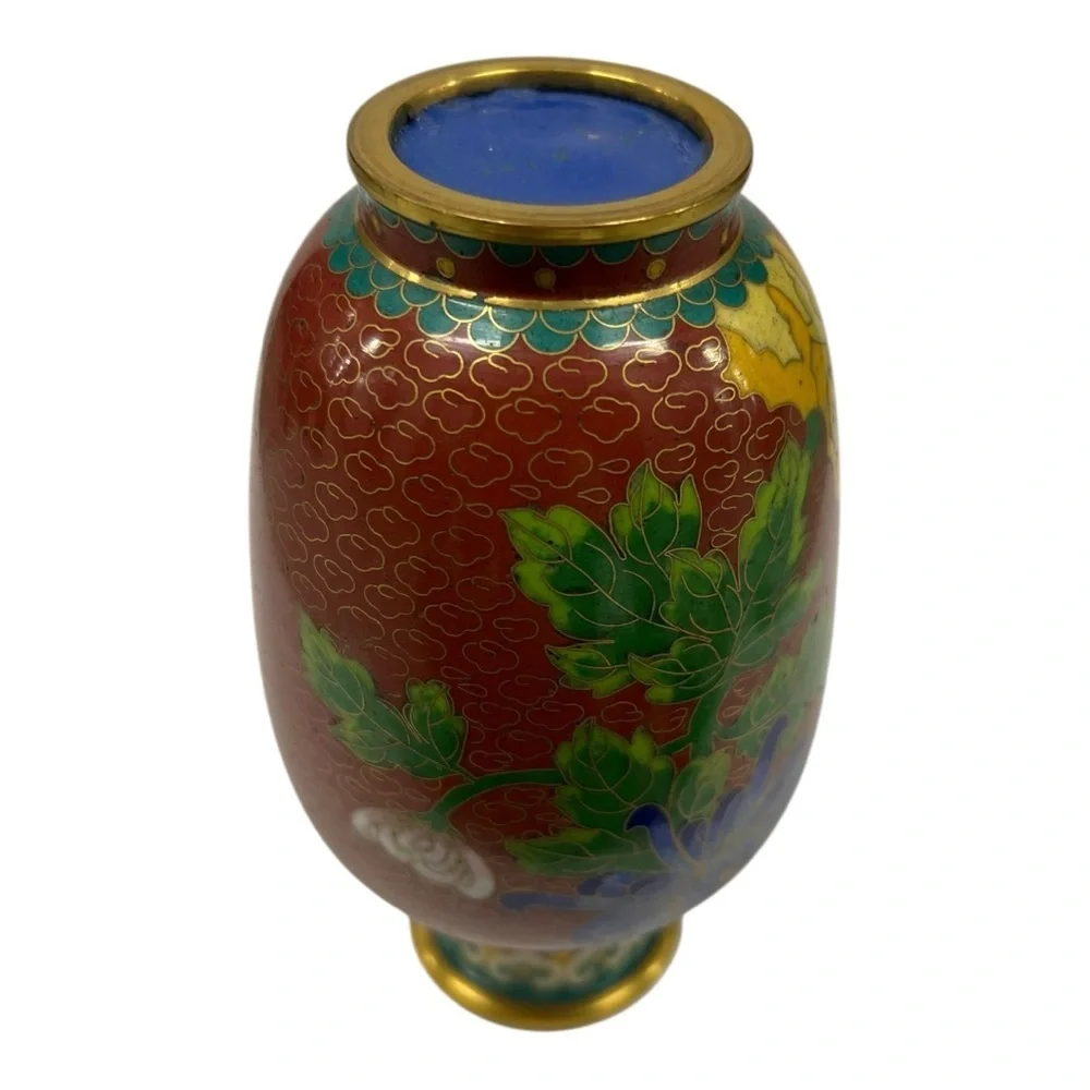 Elegant Floral Cloisonné Vase